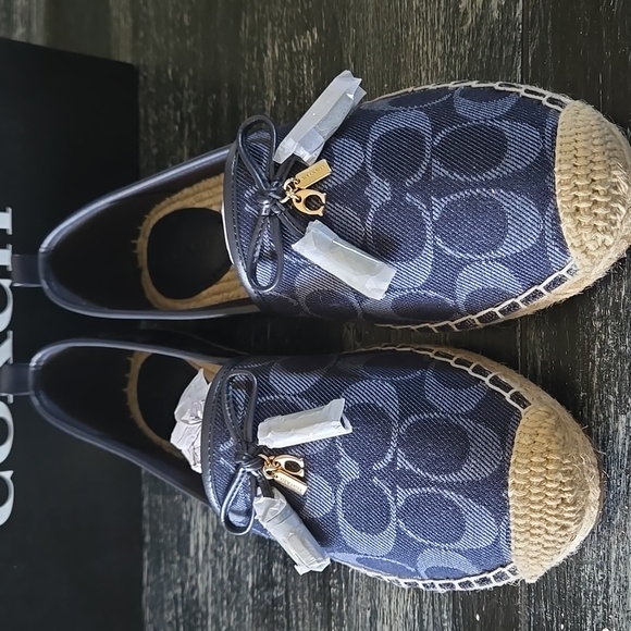 Coach Blue Patterned Espadrille Shoes - Picture 4 of 7